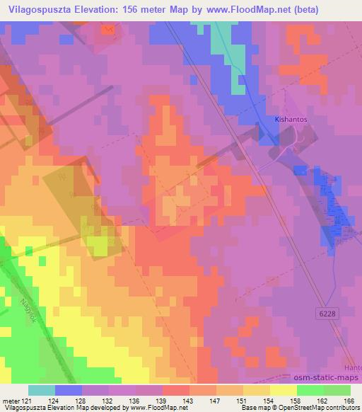 Vilagospuszta,Hungary Elevation Map