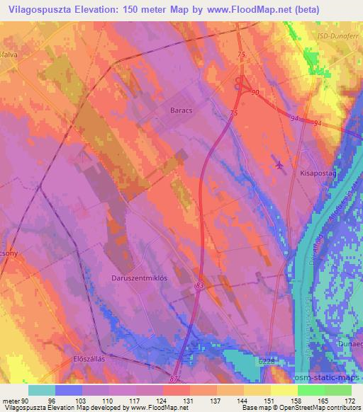 Vilagospuszta,Hungary Elevation Map
