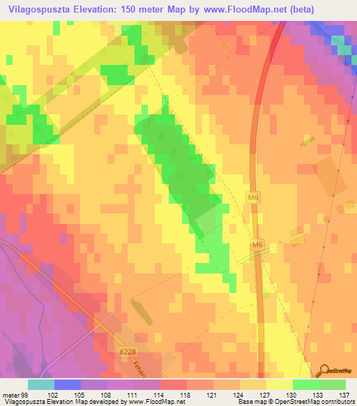 Vilagospuszta,Hungary Elevation Map