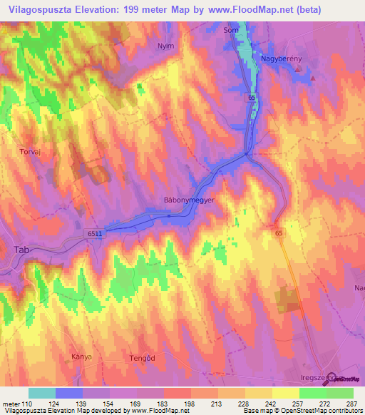 Vilagospuszta,Hungary Elevation Map
