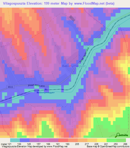 Vilagospuszta,Hungary Elevation Map