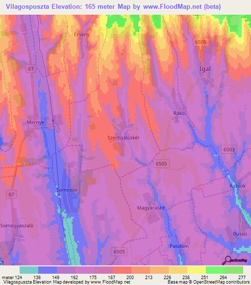Vilagospuszta,Hungary Elevation Map