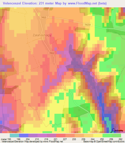 Velenceszel,Hungary Elevation Map