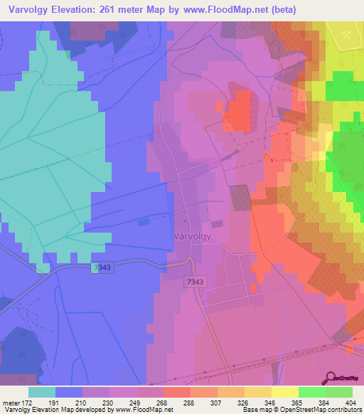 Varvolgy,Hungary Elevation Map