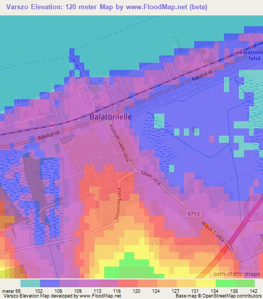 Varszo,Hungary Elevation Map