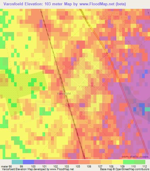Varosfoeld,Hungary Elevation Map