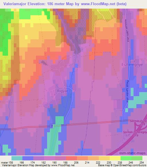 Valeriamajor,Hungary Elevation Map