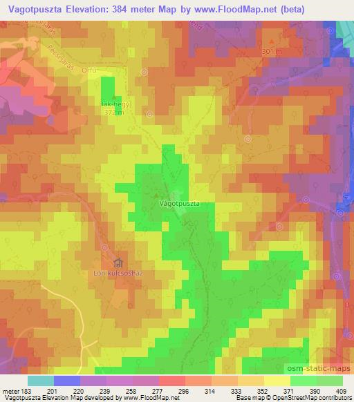 Vagotpuszta,Hungary Elevation Map