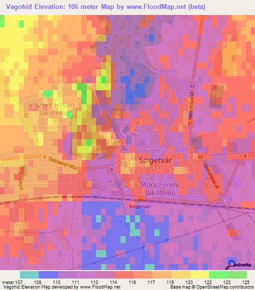 Vagohid,Hungary Elevation Map