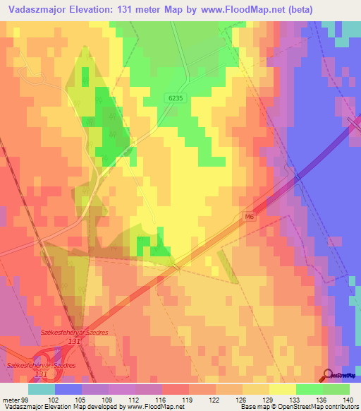 Vadaszmajor,Hungary Elevation Map