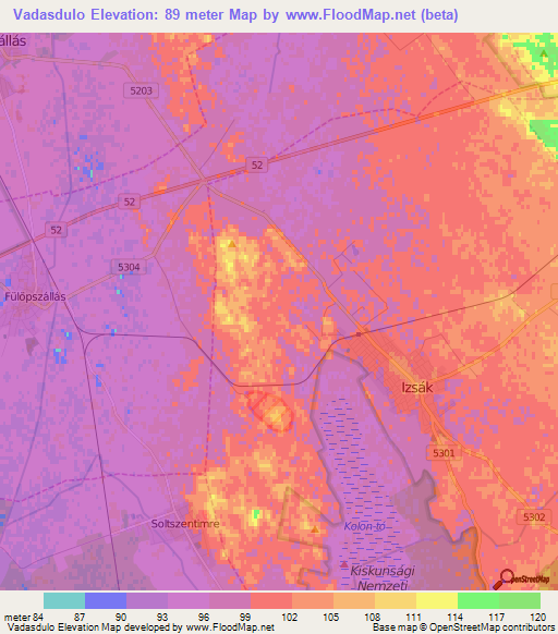 Vadasdulo,Hungary Elevation Map