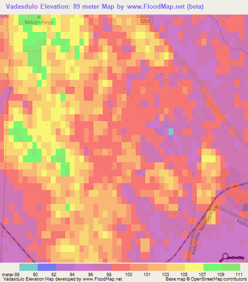 Vadasdulo,Hungary Elevation Map