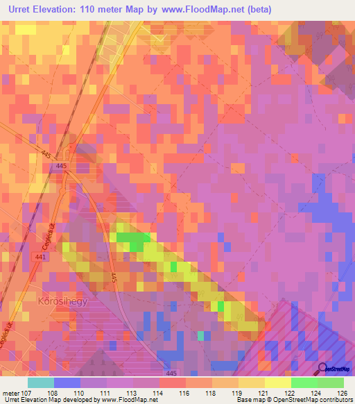 Urret,Hungary Elevation Map