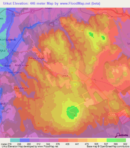 Urkut,Hungary Elevation Map