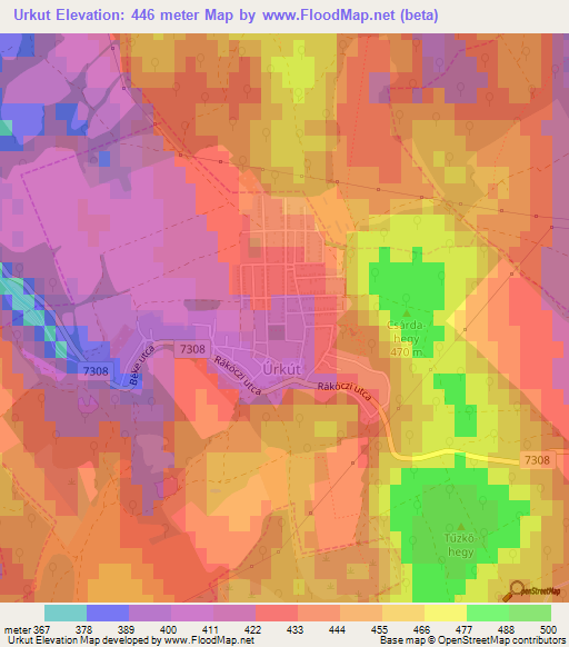 Urkut,Hungary Elevation Map