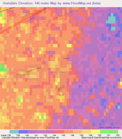 Uraiujfalu,Hungary Elevation Map