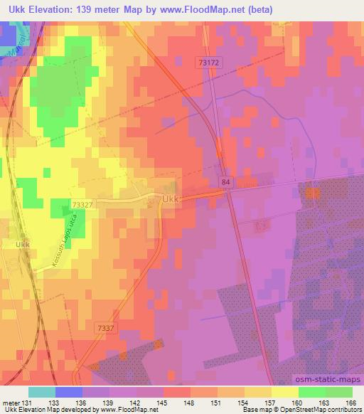 Ukk,Hungary Elevation Map