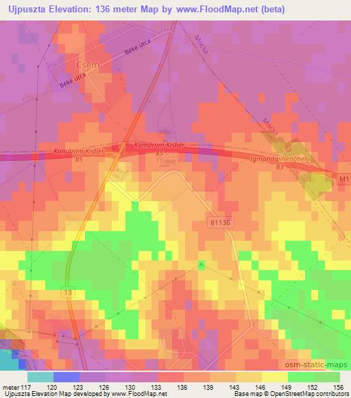 Ujpuszta,Hungary Elevation Map