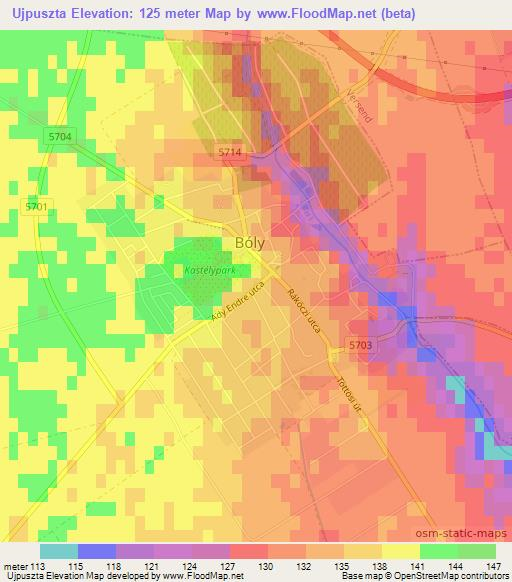 Ujpuszta,Hungary Elevation Map