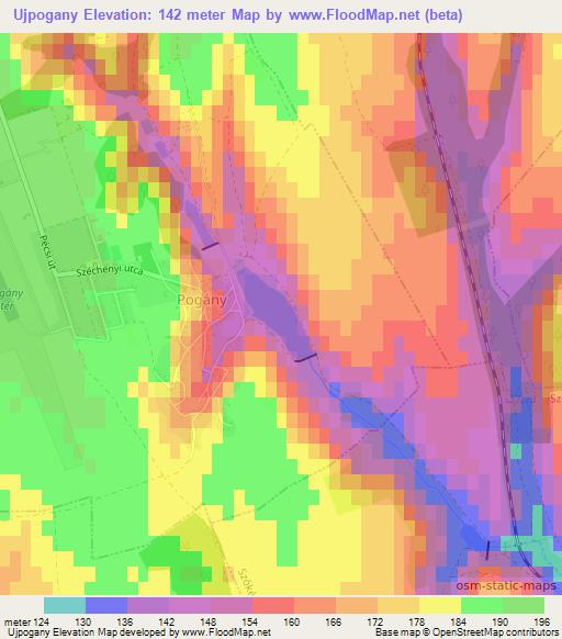 Ujpogany,Hungary Elevation Map
