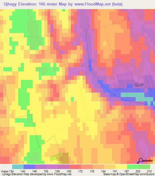 Ujhegy,Hungary Elevation Map