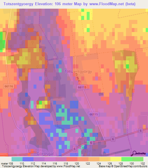 Totszentgyoergy,Hungary Elevation Map