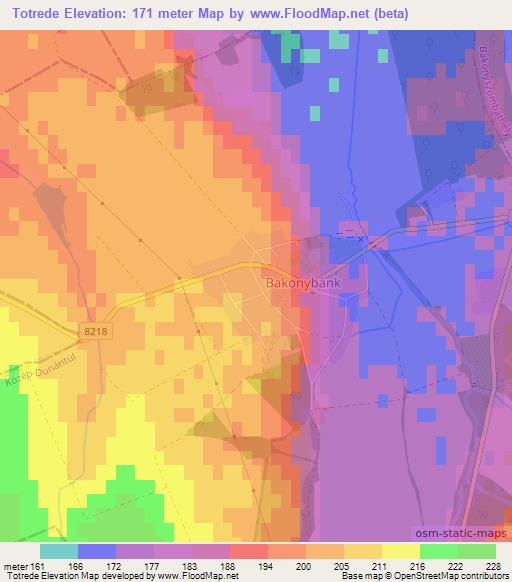 Totrede,Hungary Elevation Map