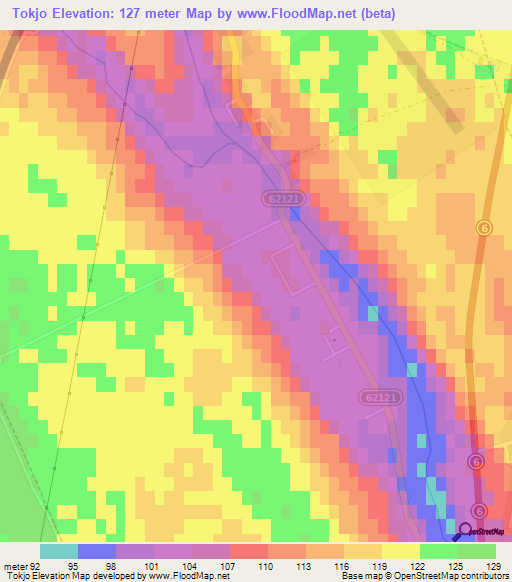 Tokjo,Hungary Elevation Map
