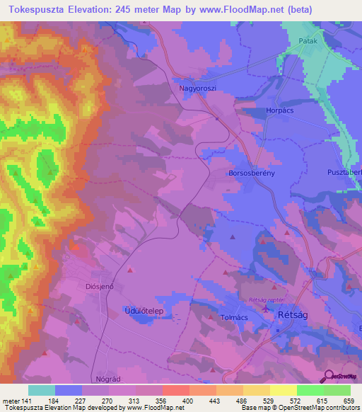 Tokespuszta,Hungary Elevation Map