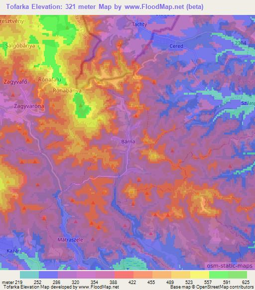 Tofarka,Hungary Elevation Map