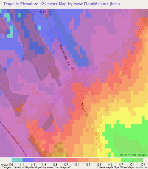 Tengelic,Hungary Elevation Map