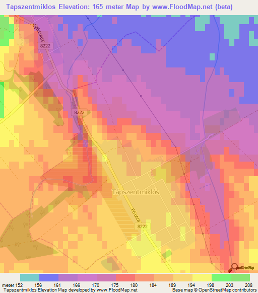 Tapszentmiklos,Hungary Elevation Map