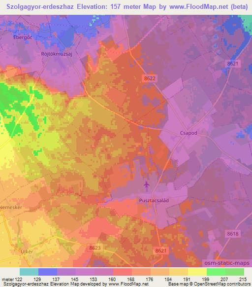 Szolgagyor-erdeszhaz,Hungary Elevation Map