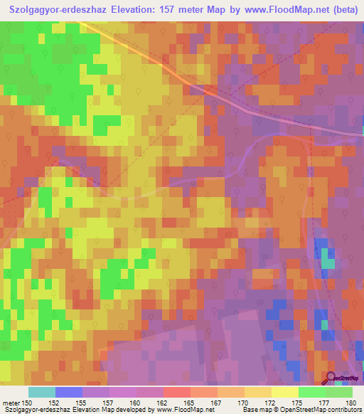 Szolgagyor-erdeszhaz,Hungary Elevation Map