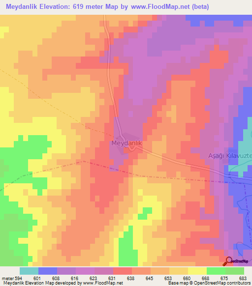 Meydanlik,Turkey Elevation Map