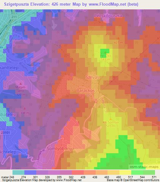 Szigetpuszta,Hungary Elevation Map