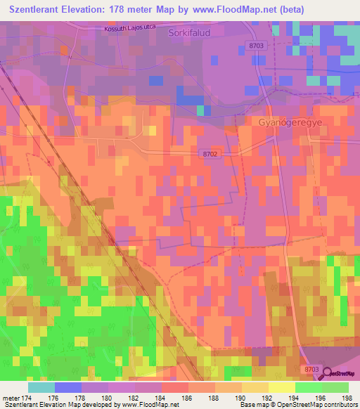 Szentlerant,Hungary Elevation Map