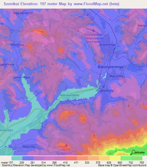 Szentkut,Hungary Elevation Map