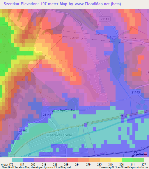 Szentkut,Hungary Elevation Map
