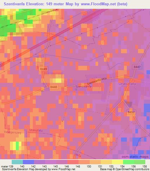 Szentivanfa,Hungary Elevation Map