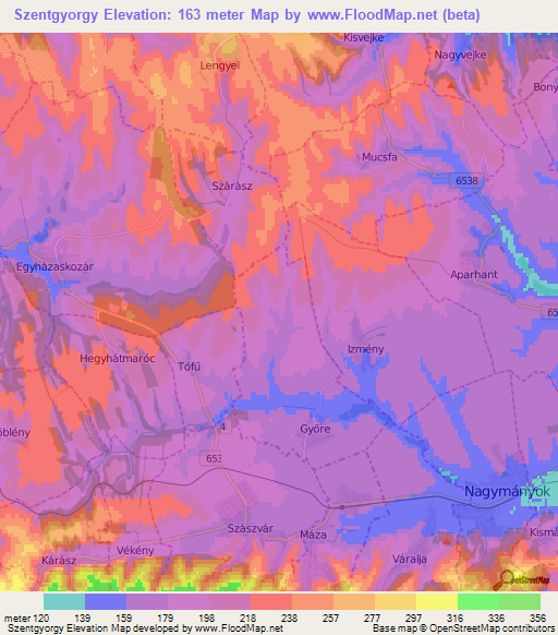 Szentgyorgy,Hungary Elevation Map