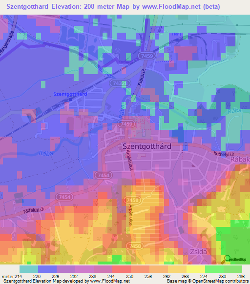 Szentgotthard,Hungary Elevation Map