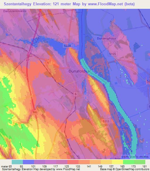 Szentantalhegy,Hungary Elevation Map