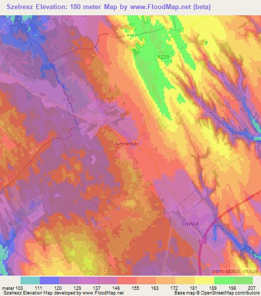Szelresz,Hungary Elevation Map