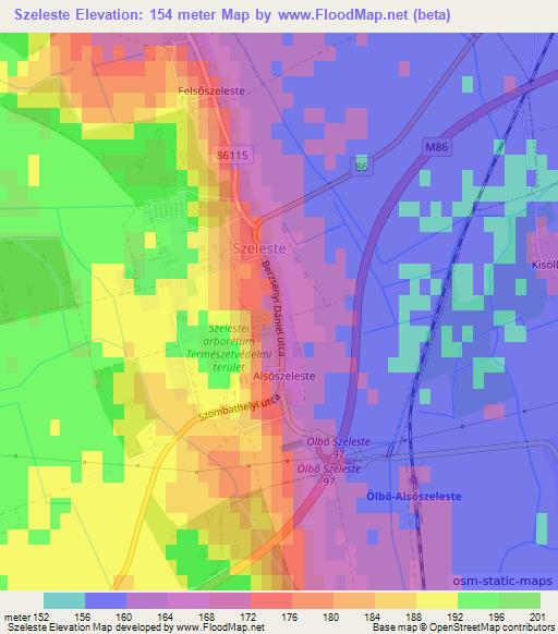 Szeleste,Hungary Elevation Map