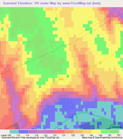 Szarvasd,Hungary Elevation Map