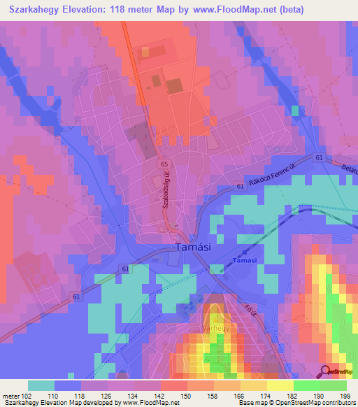 Szarkahegy,Hungary Elevation Map