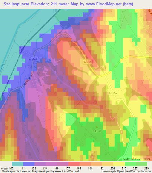 Szallaspuszta,Hungary Elevation Map