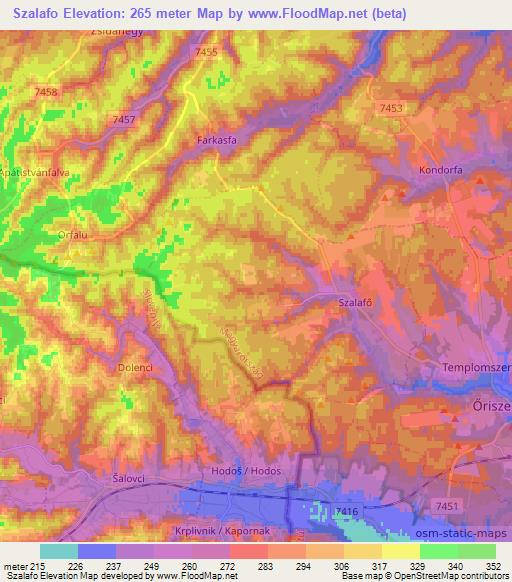 Szalafo,Hungary Elevation Map