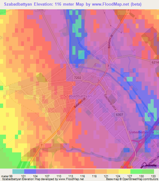 Szabadbattyan,Hungary Elevation Map